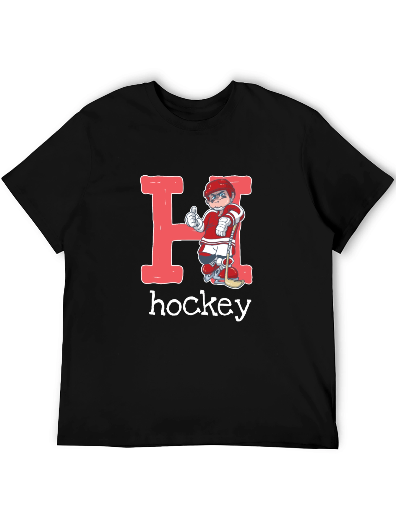 Hockey Player Letter H Graphic T-Shirt
