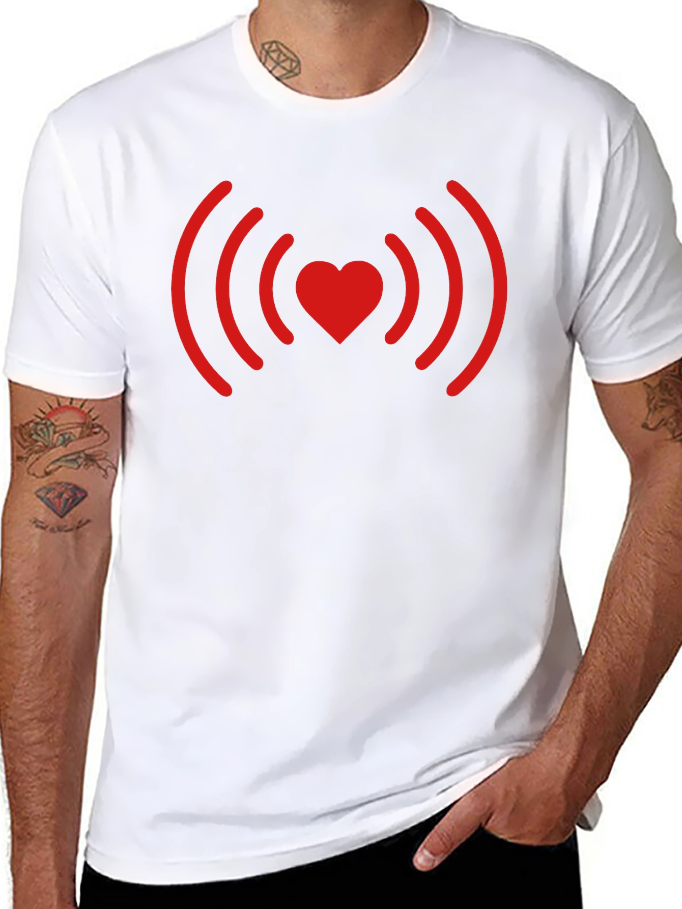 Heartbeat Love Signal T-Shirt - Black