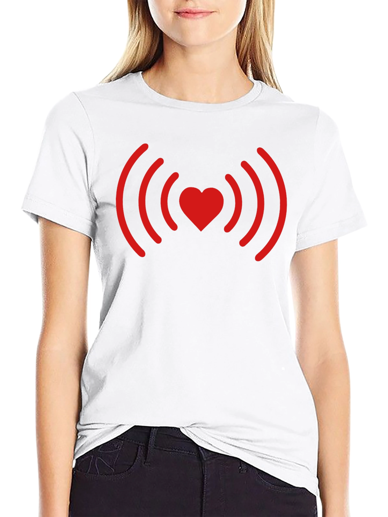 Heartbeat Love Signal T-Shirt - Black