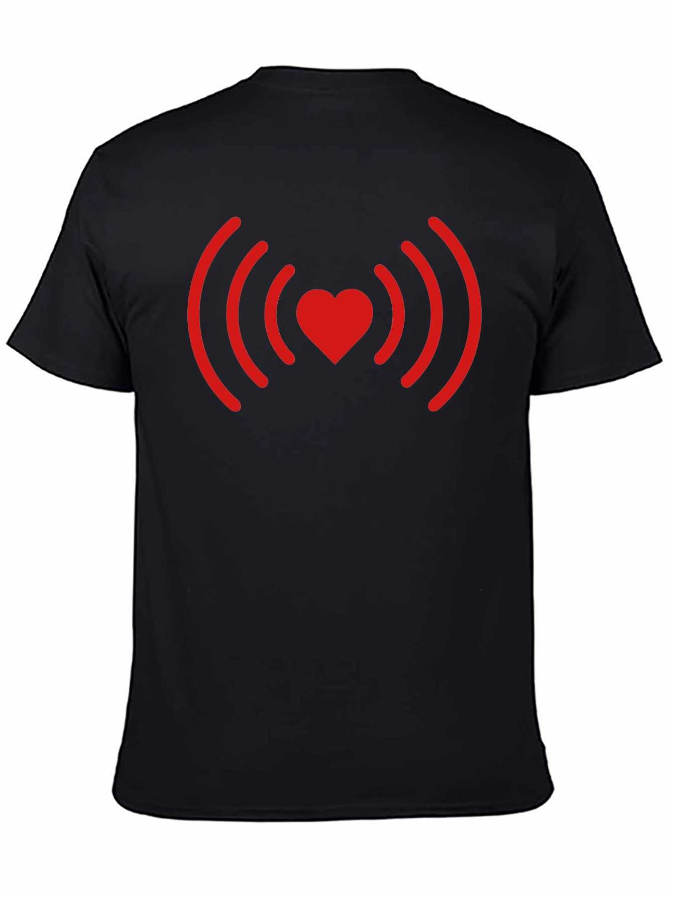 Heartbeat Love Signal T-Shirt - Black