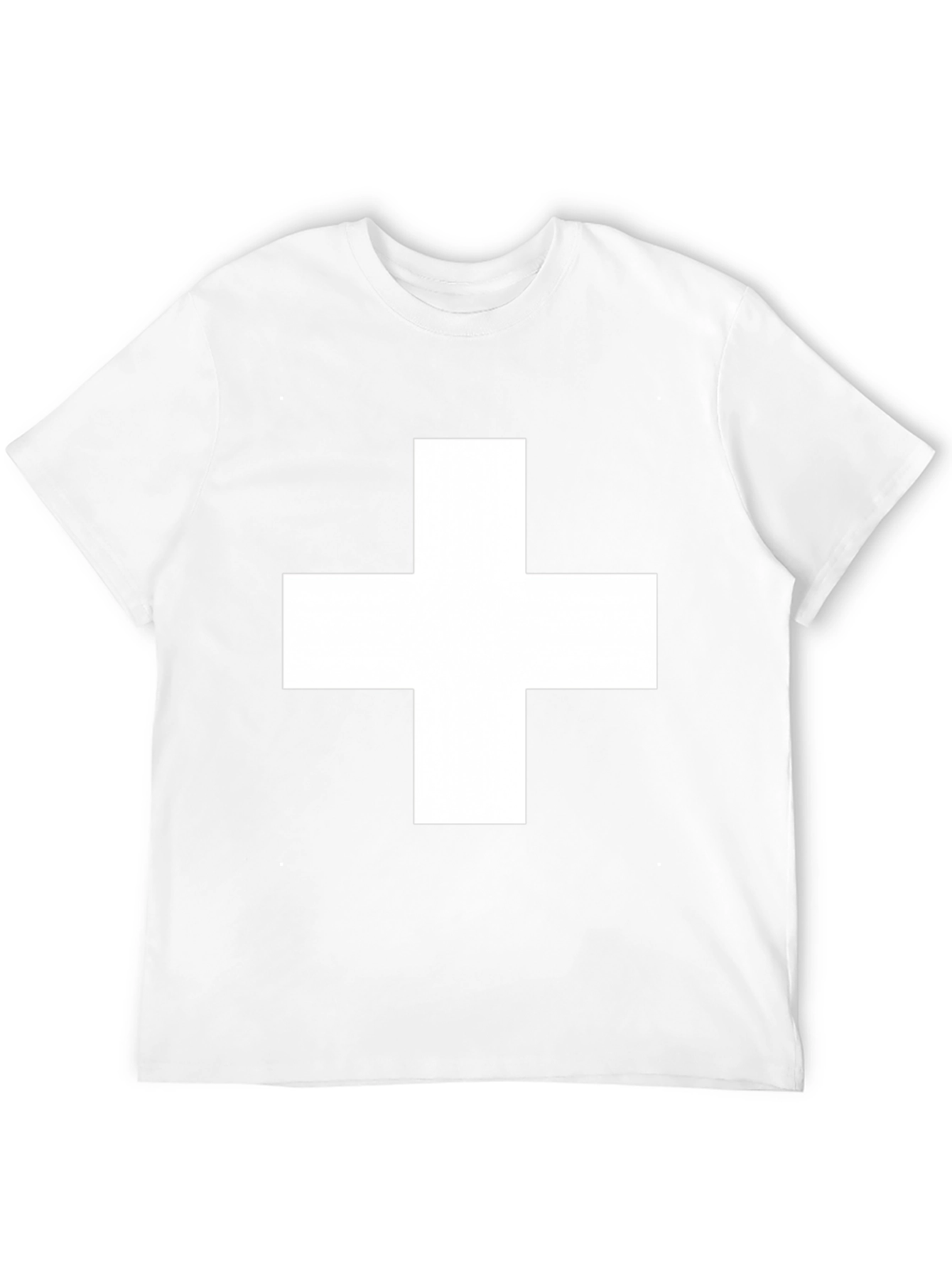 Black T-Shirt with White Cross Graphic