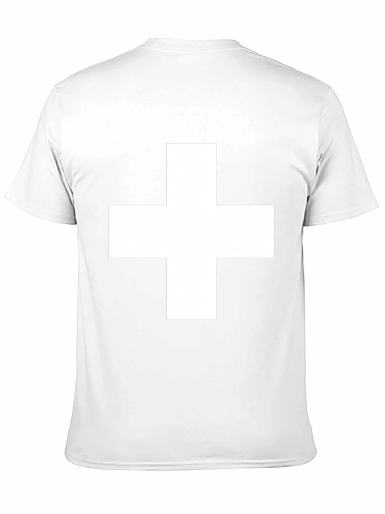 Black T-Shirt with White Cross Graphic