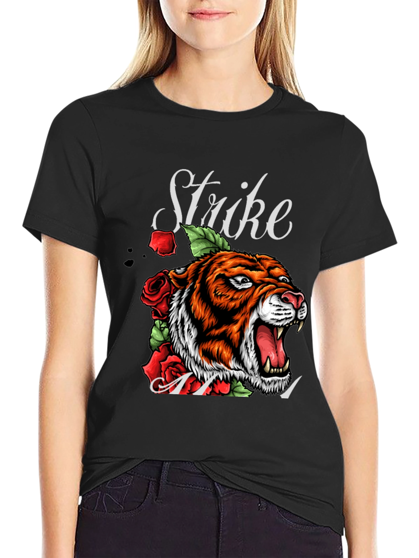 Tiger Strike Graphic Tee - Mens Black T-Shirt