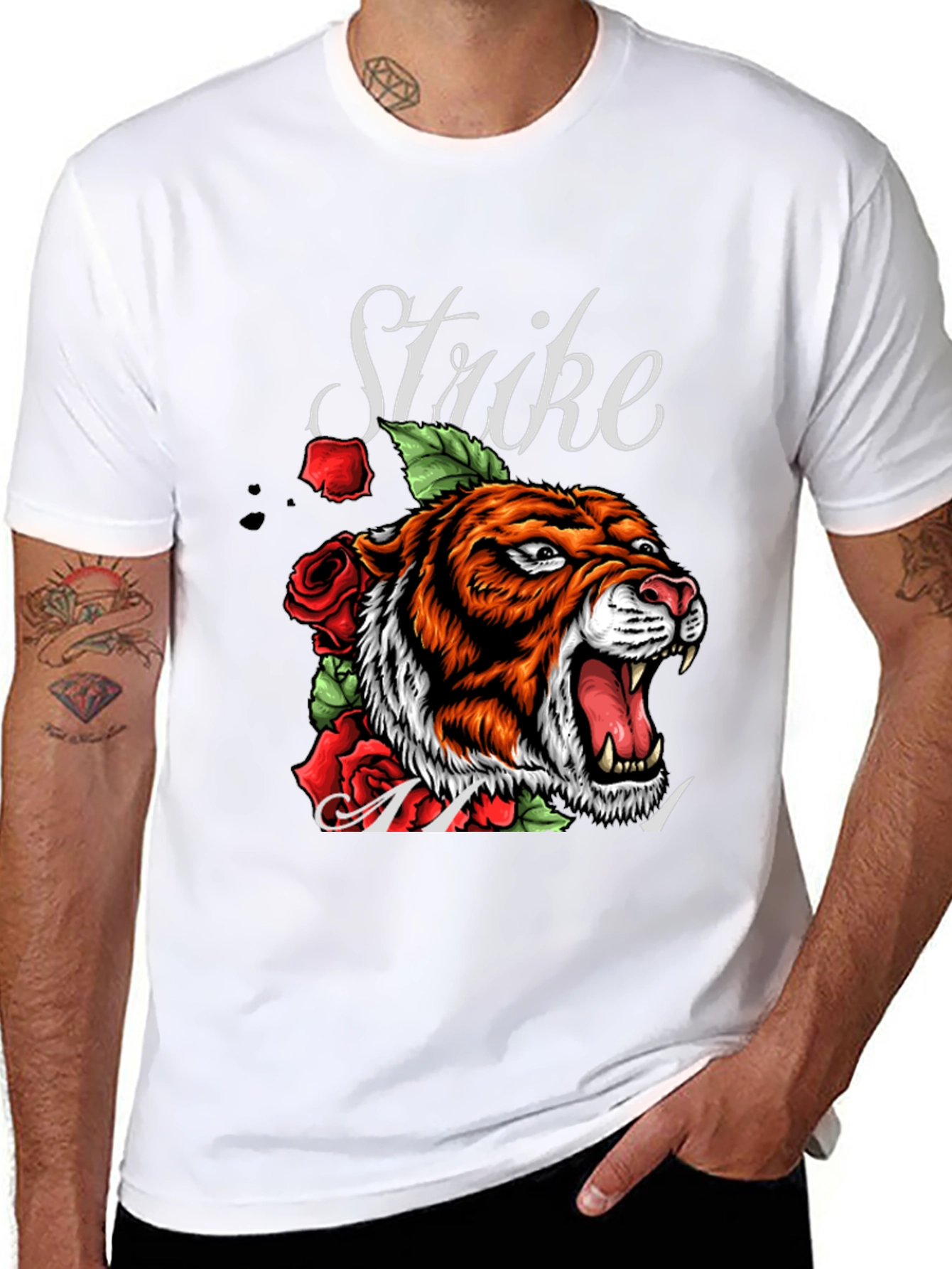 Tiger Strike Graphic Tee - Mens Black T-Shirt