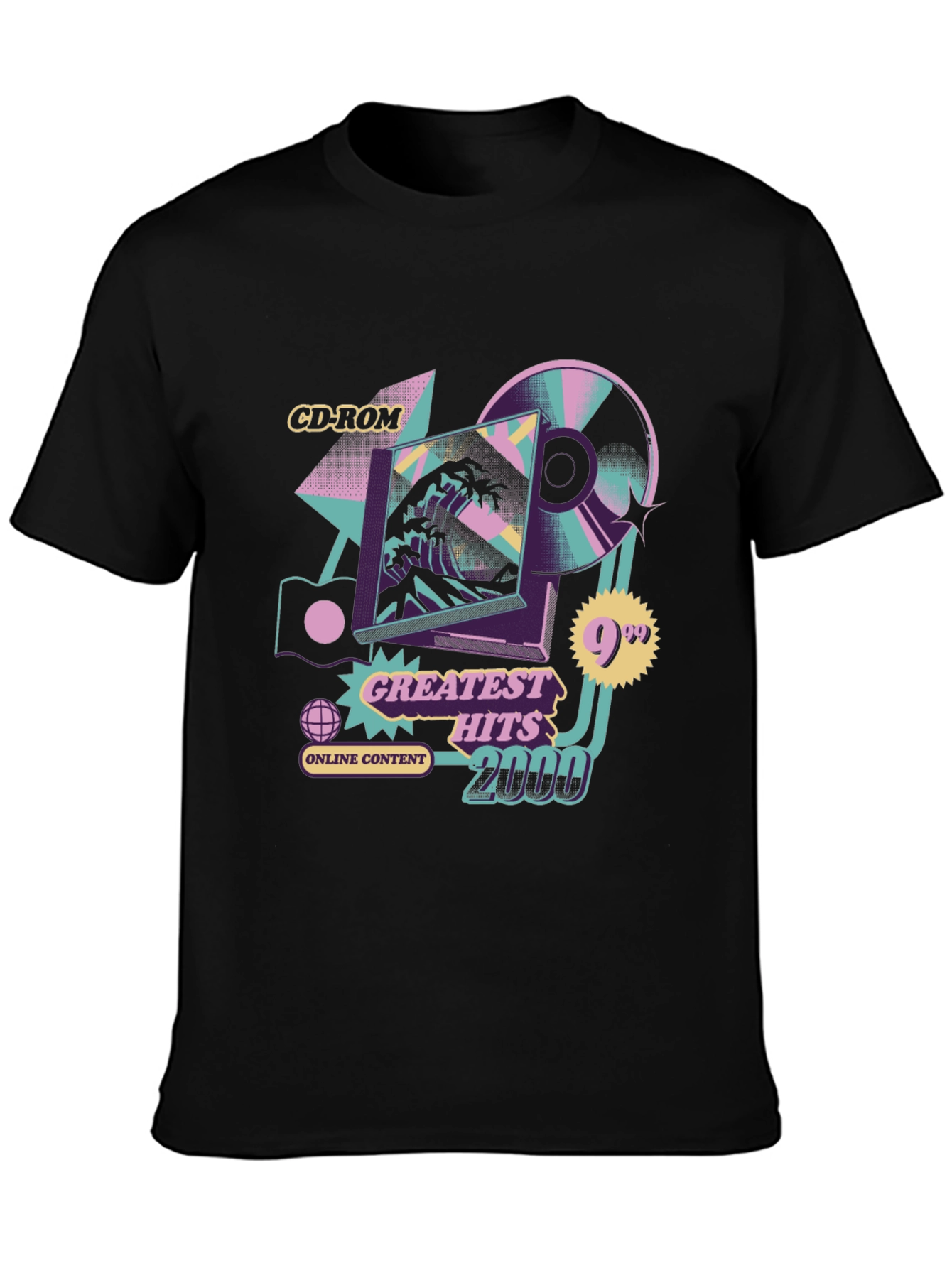 Retro 2000s Greatest Hits CD-ROM Graphic T-Shirt