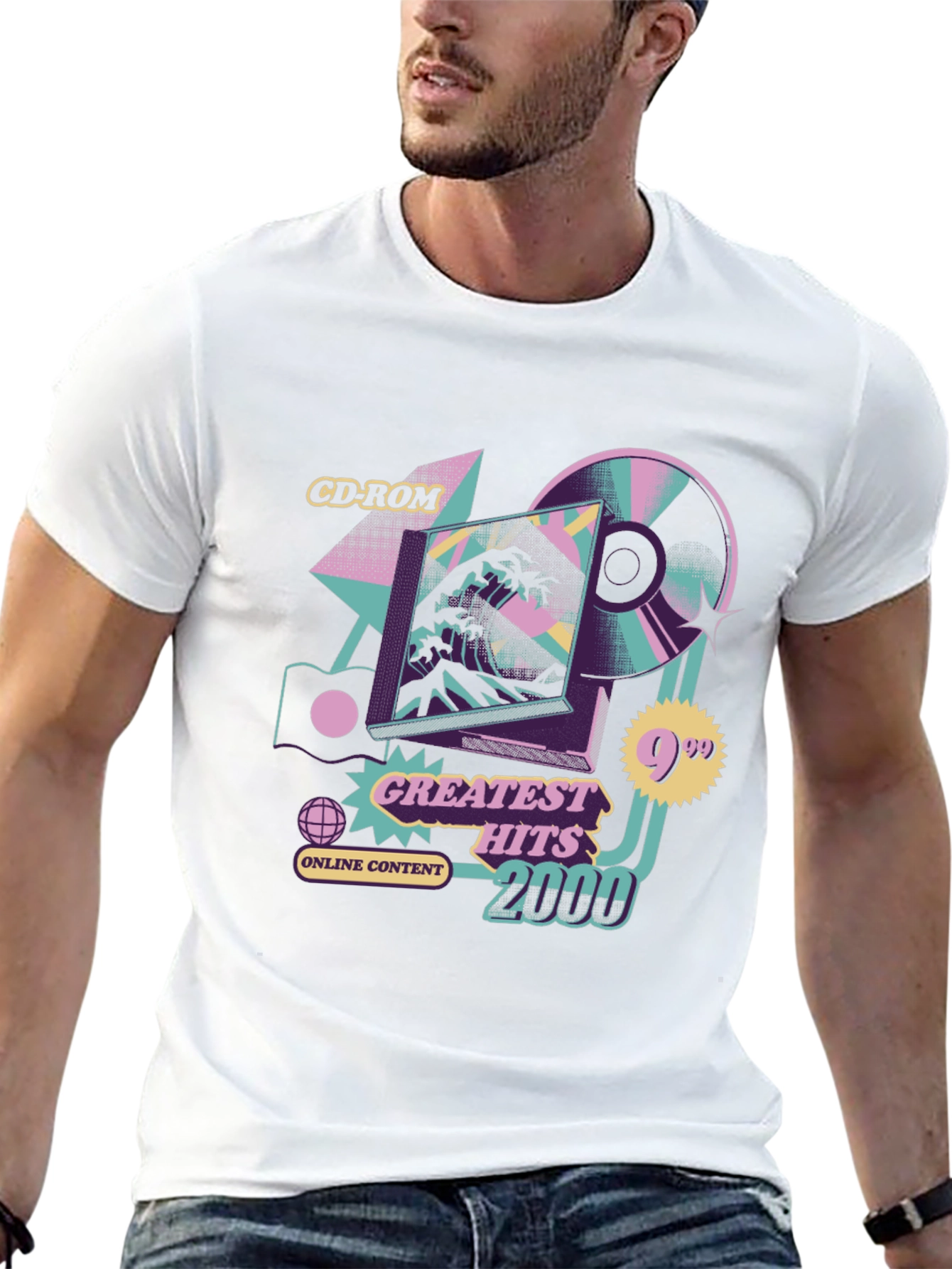 Retro 2000s Greatest Hits CD-ROM Graphic T-Shirt