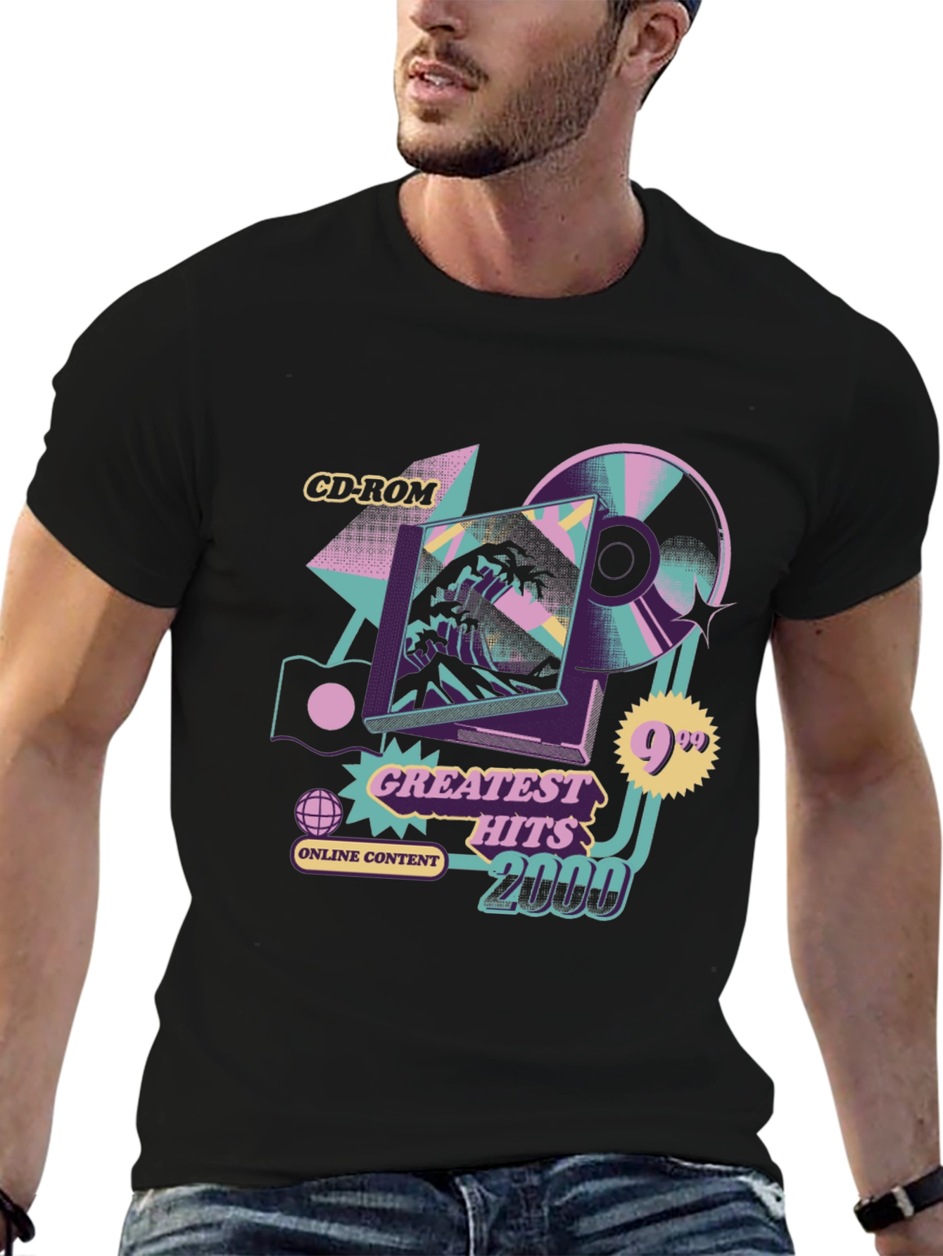 Retro 2000s Greatest Hits CD-ROM Graphic T-Shirt