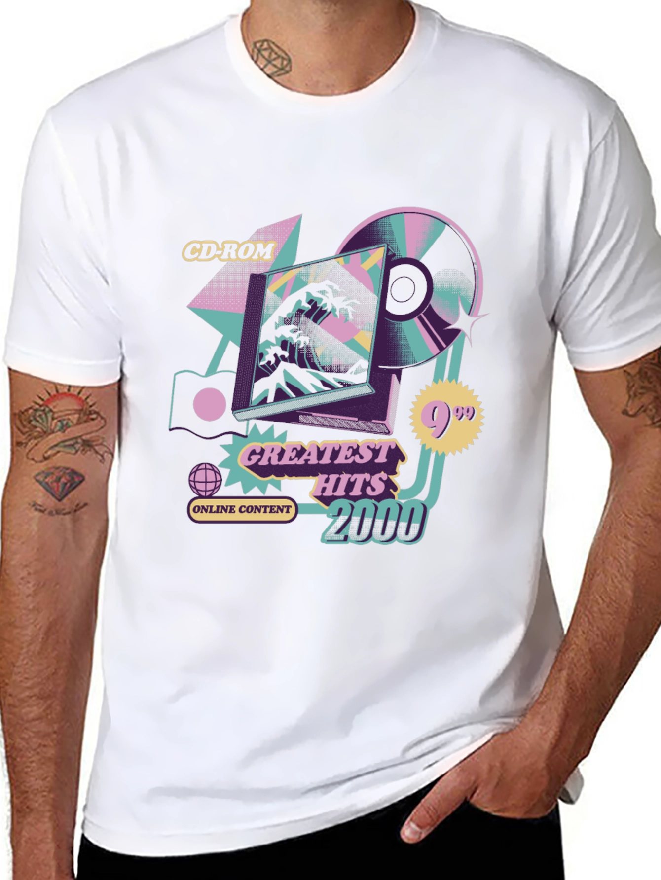 Retro 2000s Greatest Hits CD-ROM Graphic T-Shirt