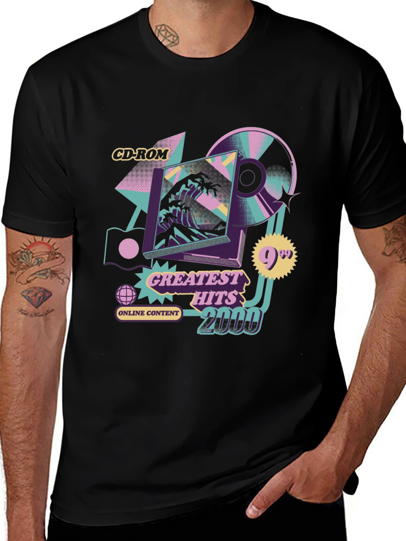Retro 2000s Greatest Hits CD-ROM Graphic T-Shirt