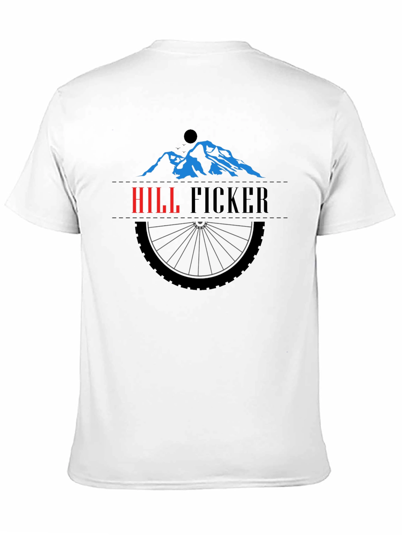 Hill Ficker Black T-Shirt with Mountain Bike Design