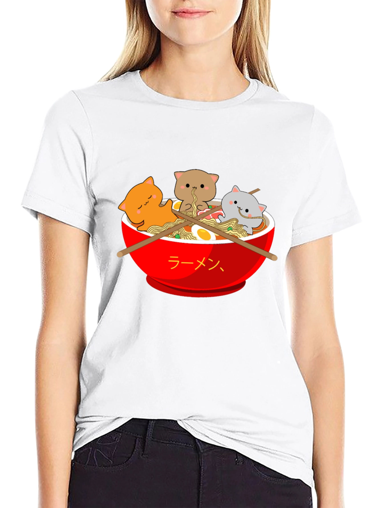 Ramen Cat T-Shirt - Kawaii Noodle Bowl Tee