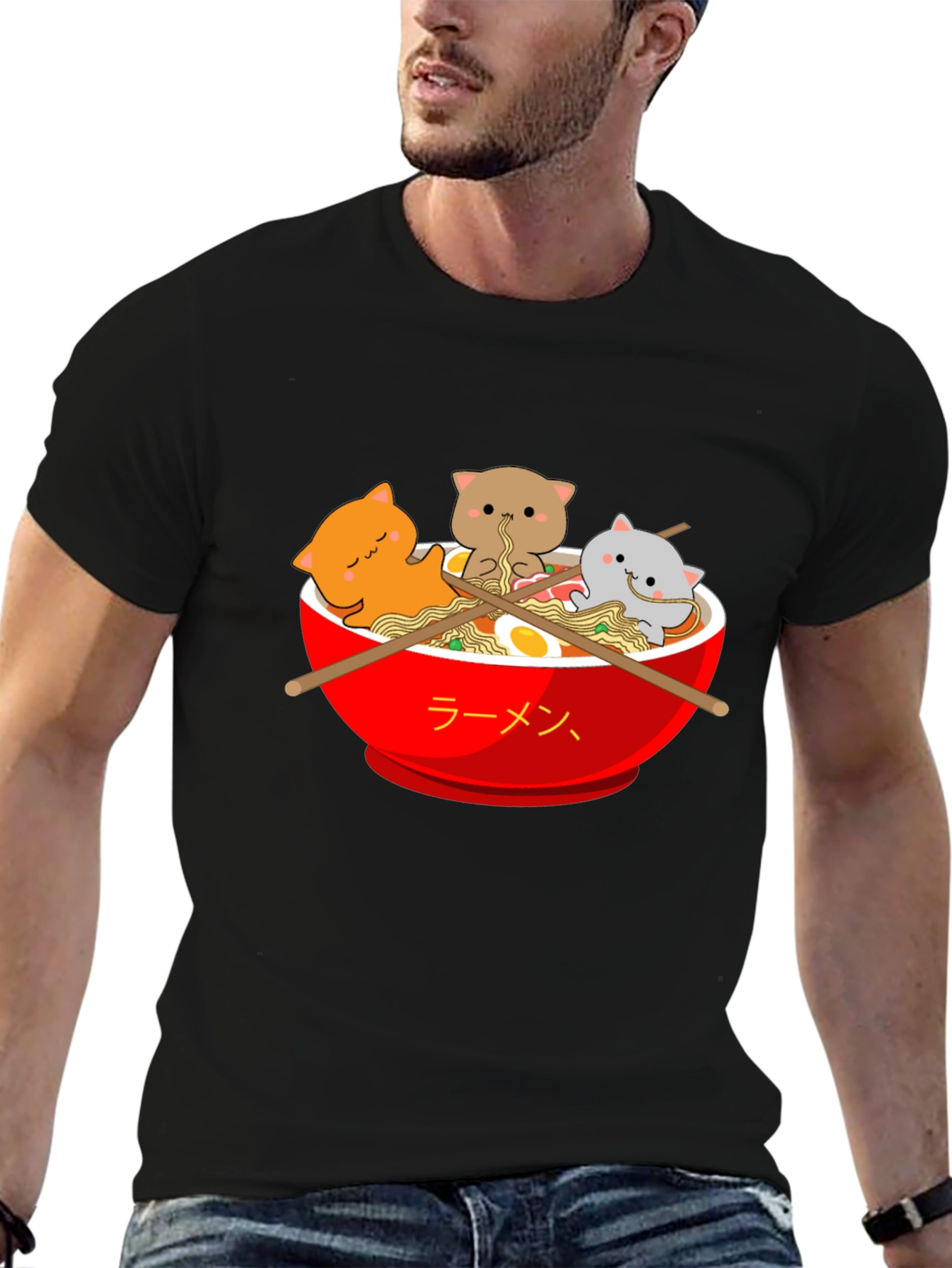 Ramen Cat T-Shirt - Kawaii Noodle Bowl Tee