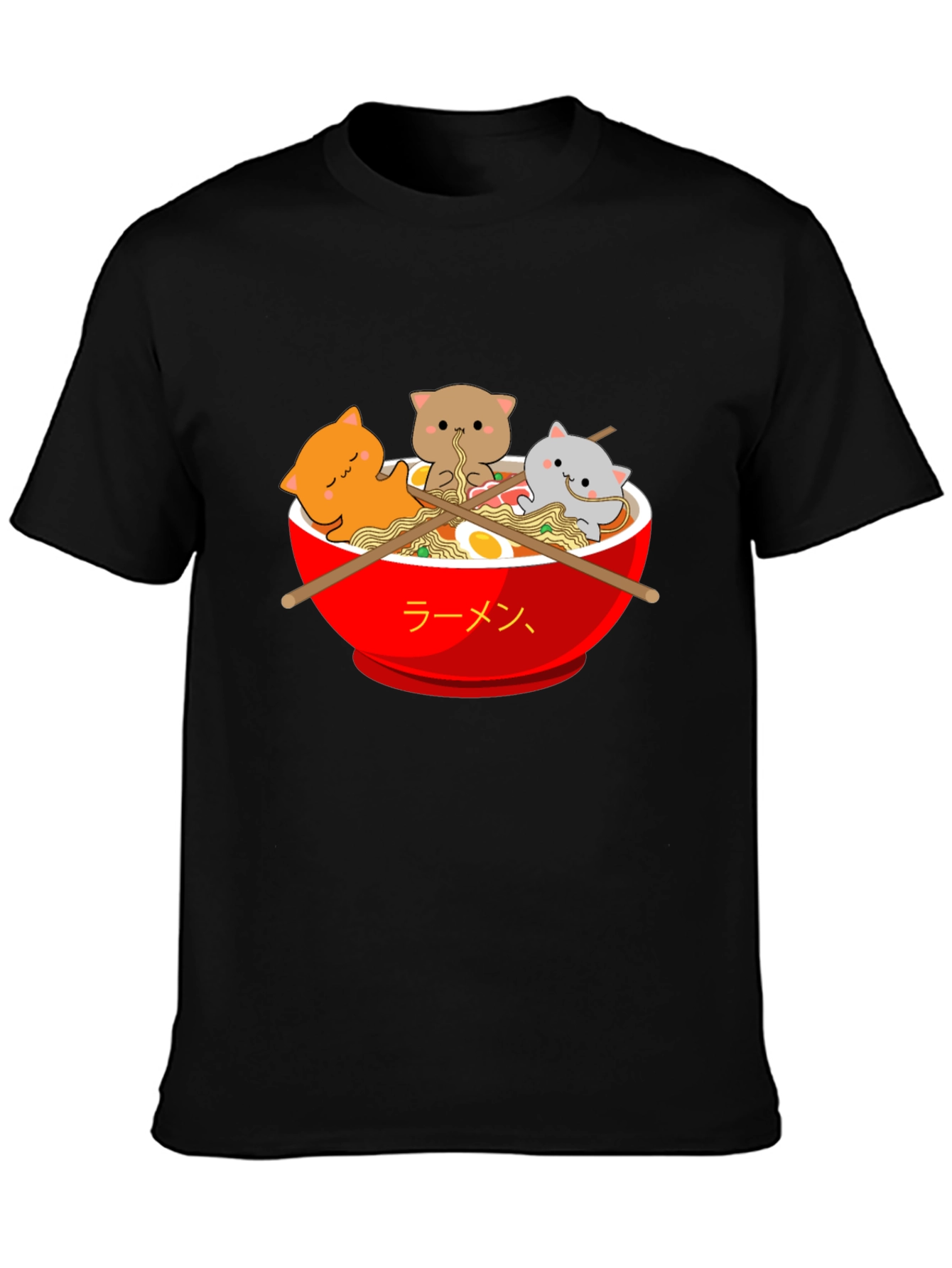 Ramen Cat T-Shirt - Kawaii Noodle Bowl Tee