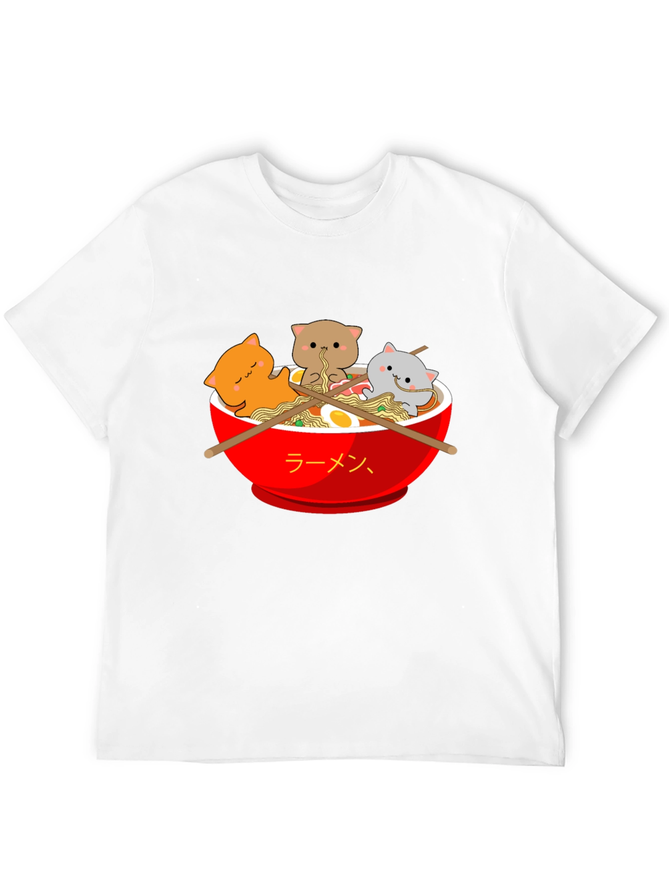 Ramen Cat T-Shirt - Kawaii Noodle Bowl Tee