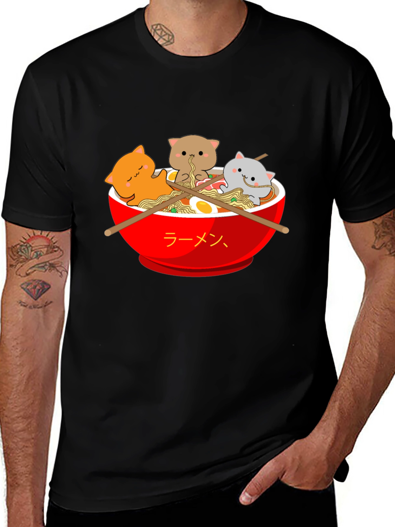 Ramen Cat T-Shirt - Kawaii Noodle Bowl Tee