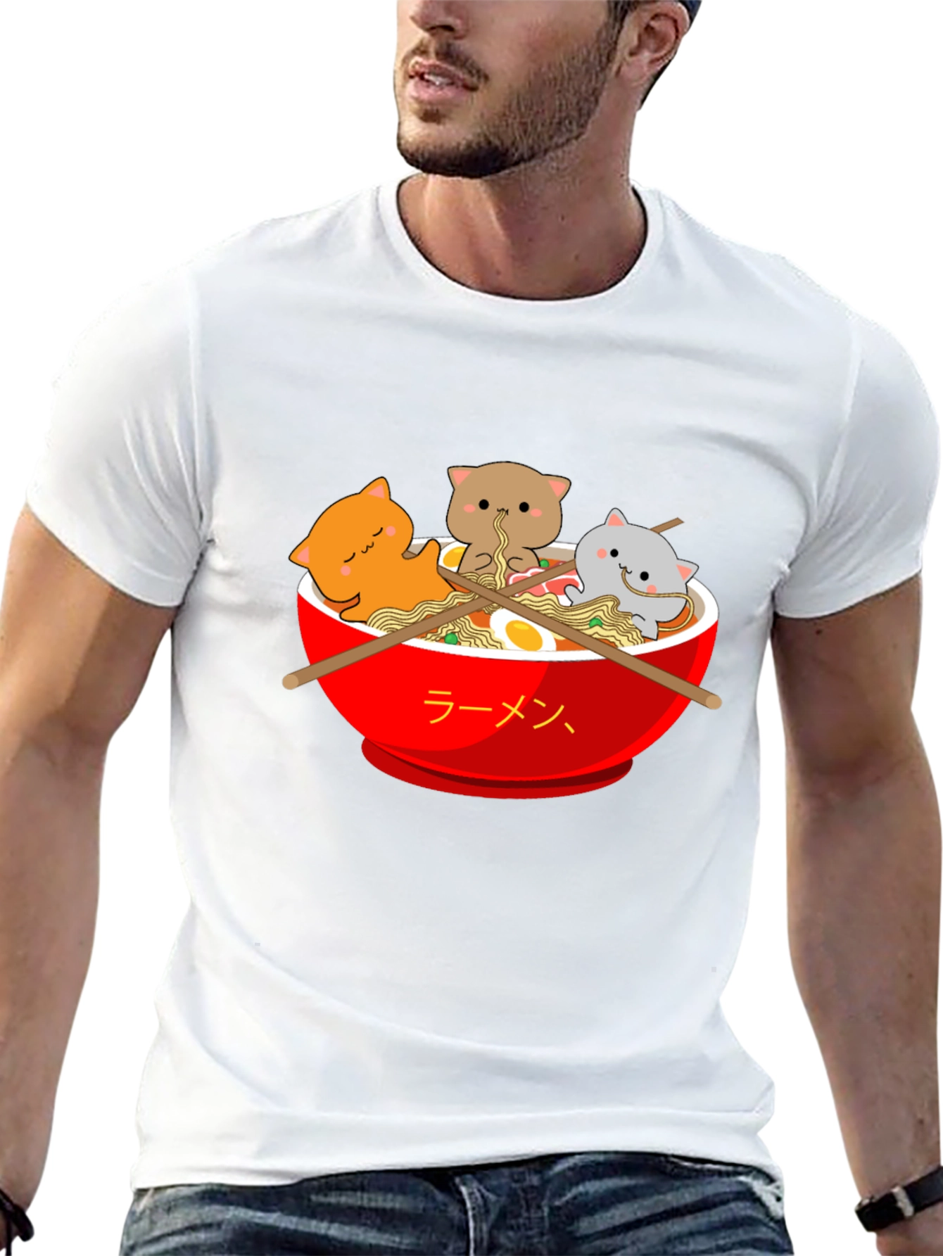 Ramen Cat T-Shirt - Kawaii Noodle Bowl Tee