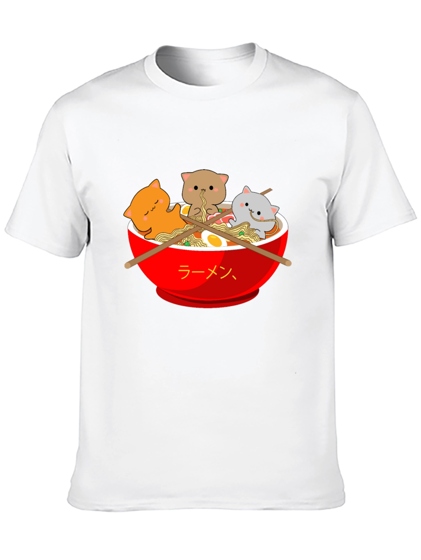 Ramen Cat T-Shirt - Kawaii Noodle Bowl Tee