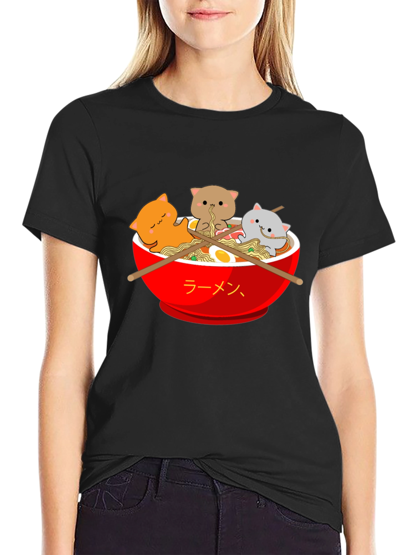 Ramen Cat T-Shirt - Kawaii Noodle Bowl Tee