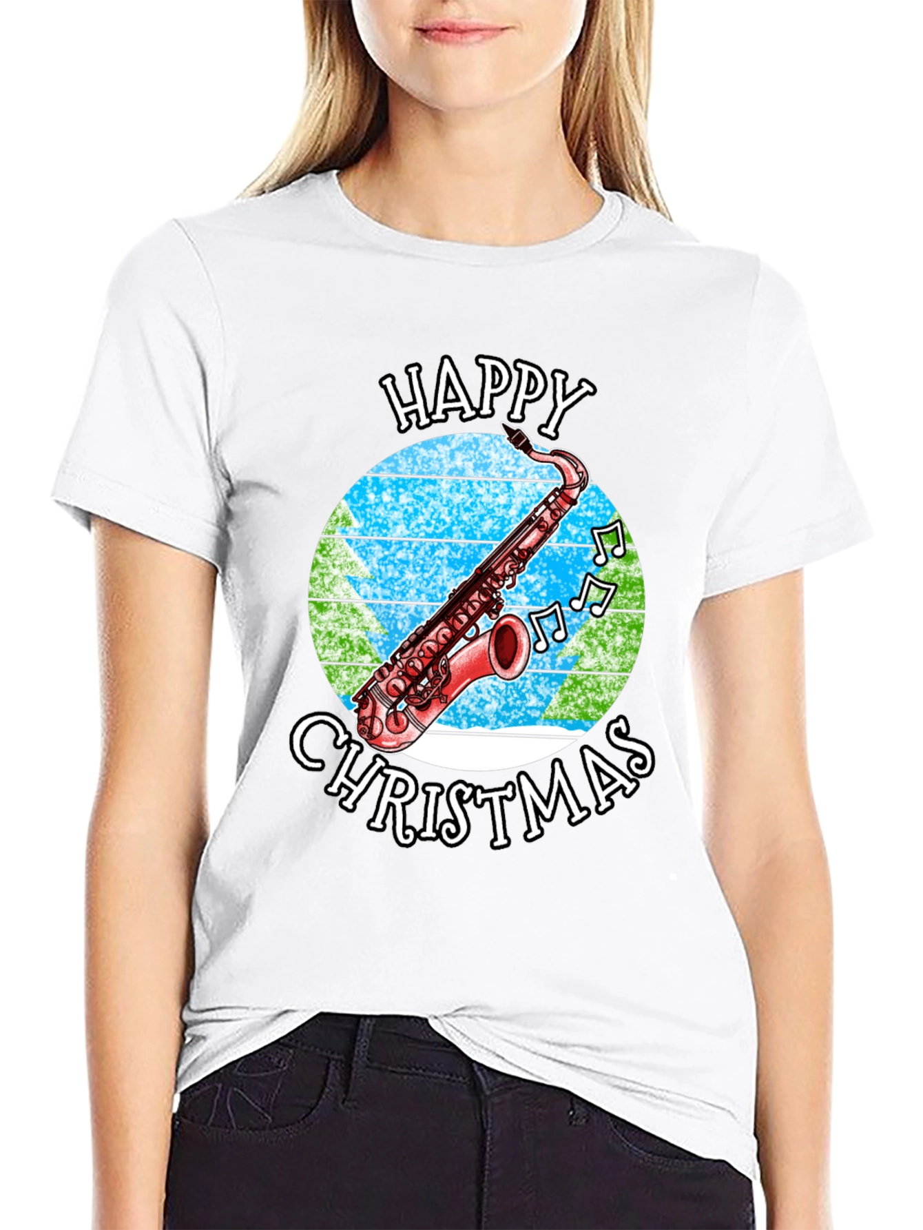 Happy Christmas Saxophone T-Shirt