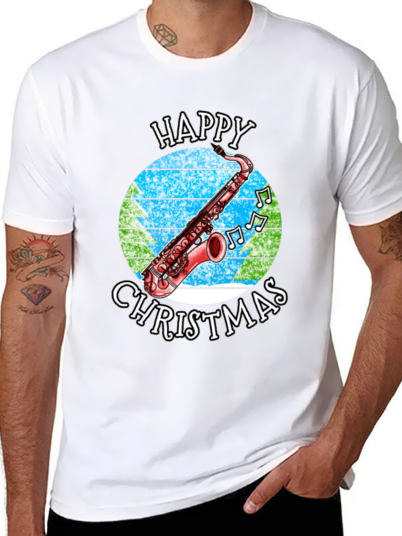 Happy Christmas Saxophone T-Shirt
