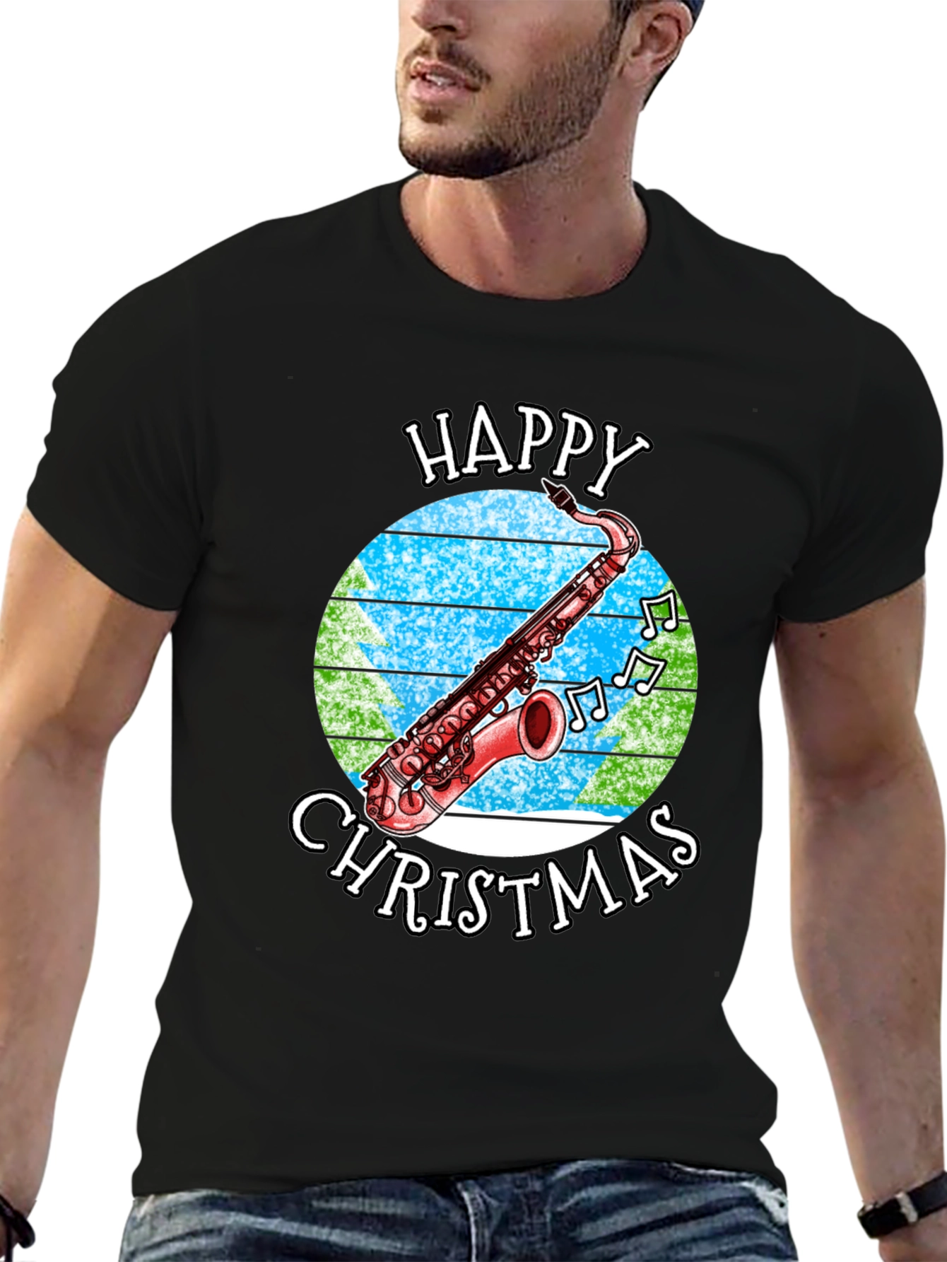Happy Christmas Saxophone T-Shirt