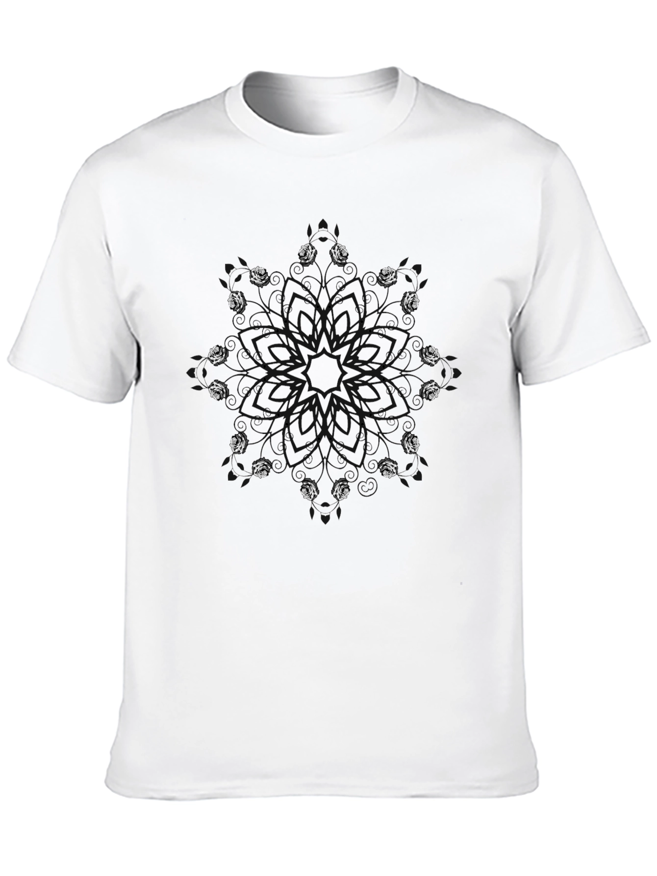 Abstract Circle Graphic Tee - Modern Black T-Shirt