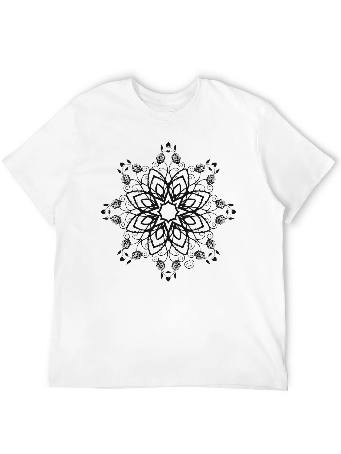 Abstract Circle Graphic Tee - Modern Black T-Shirt