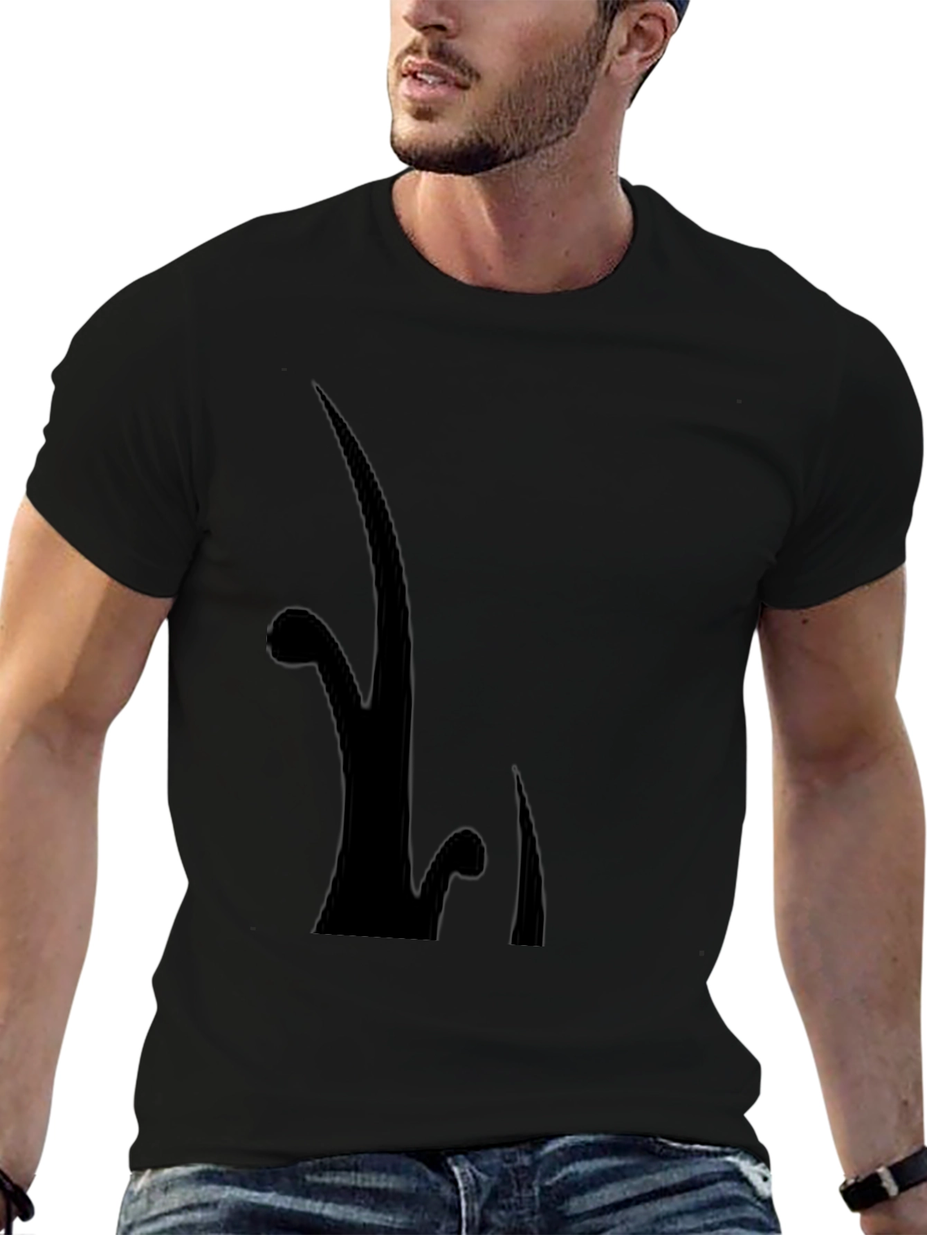 Stylish Black Graphic Tee - Modern Design
