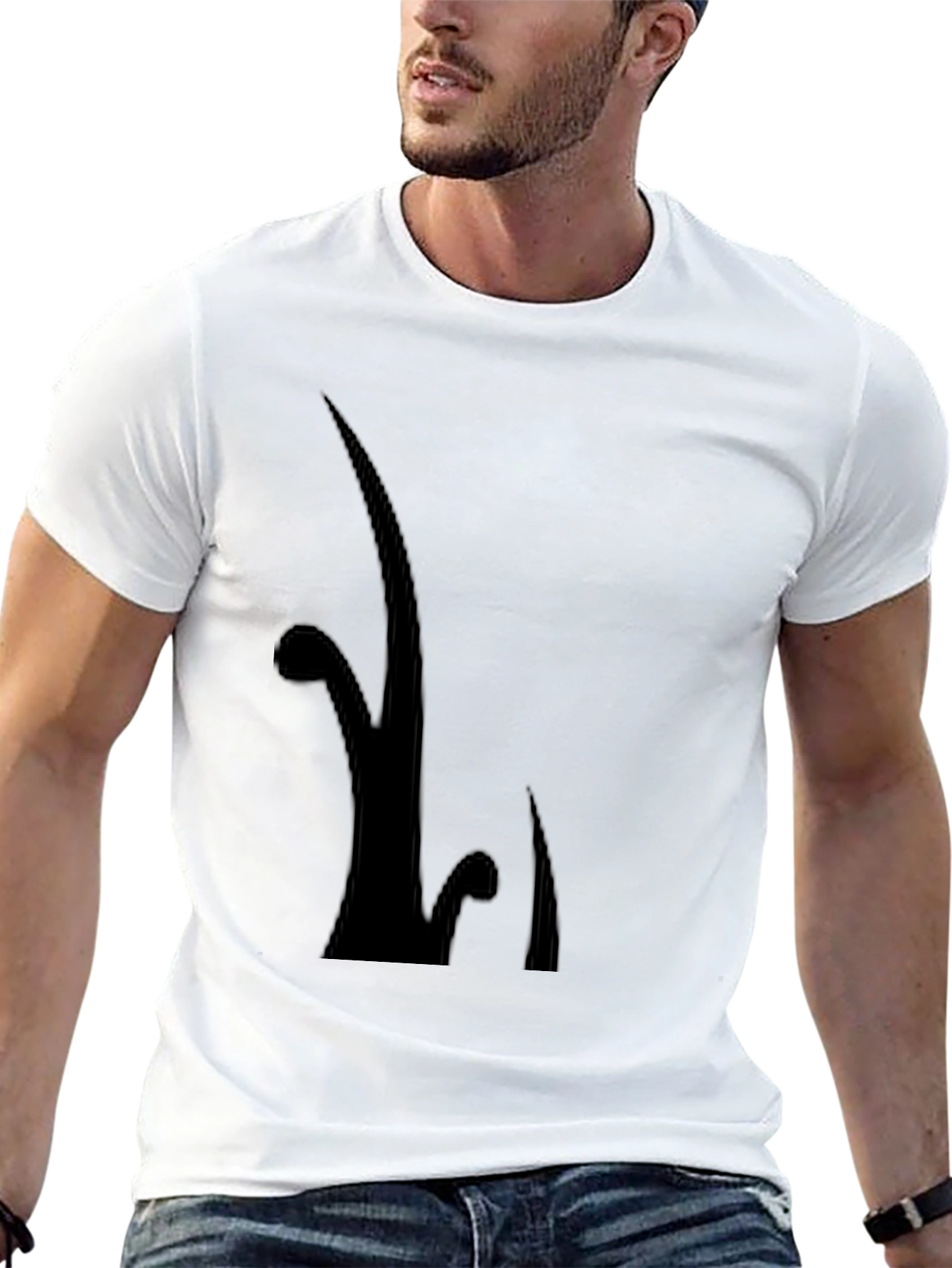 Stylish Black Graphic Tee - Modern Design
