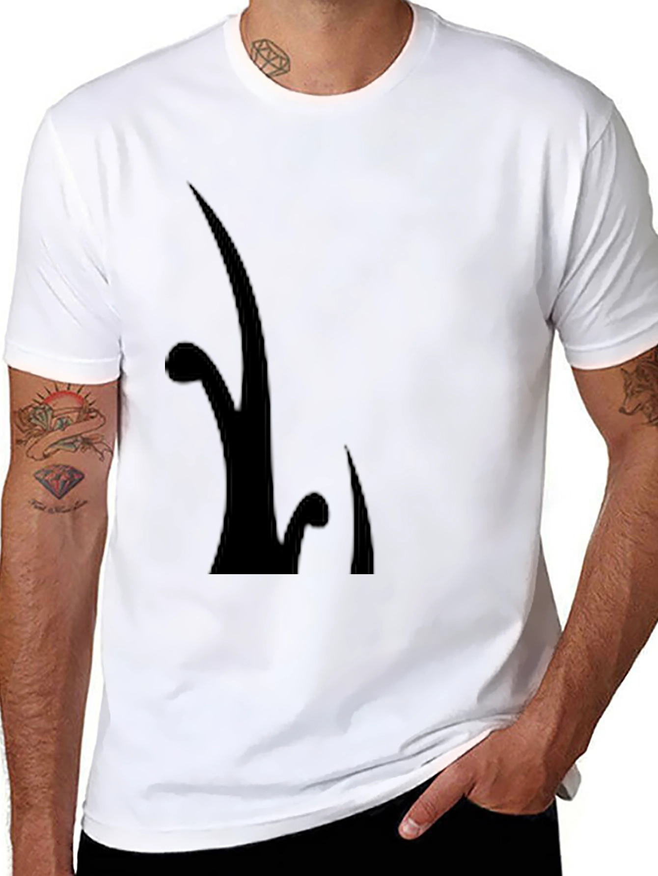Stylish Black Graphic Tee - Modern Design