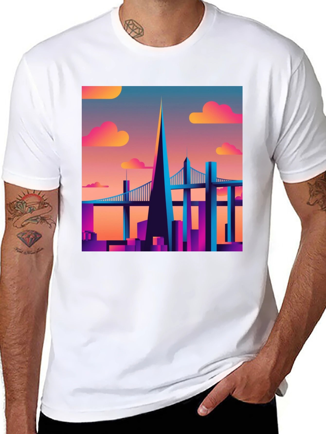 Retro Cityscape T-Shirt - Vibrant Graphic Tee