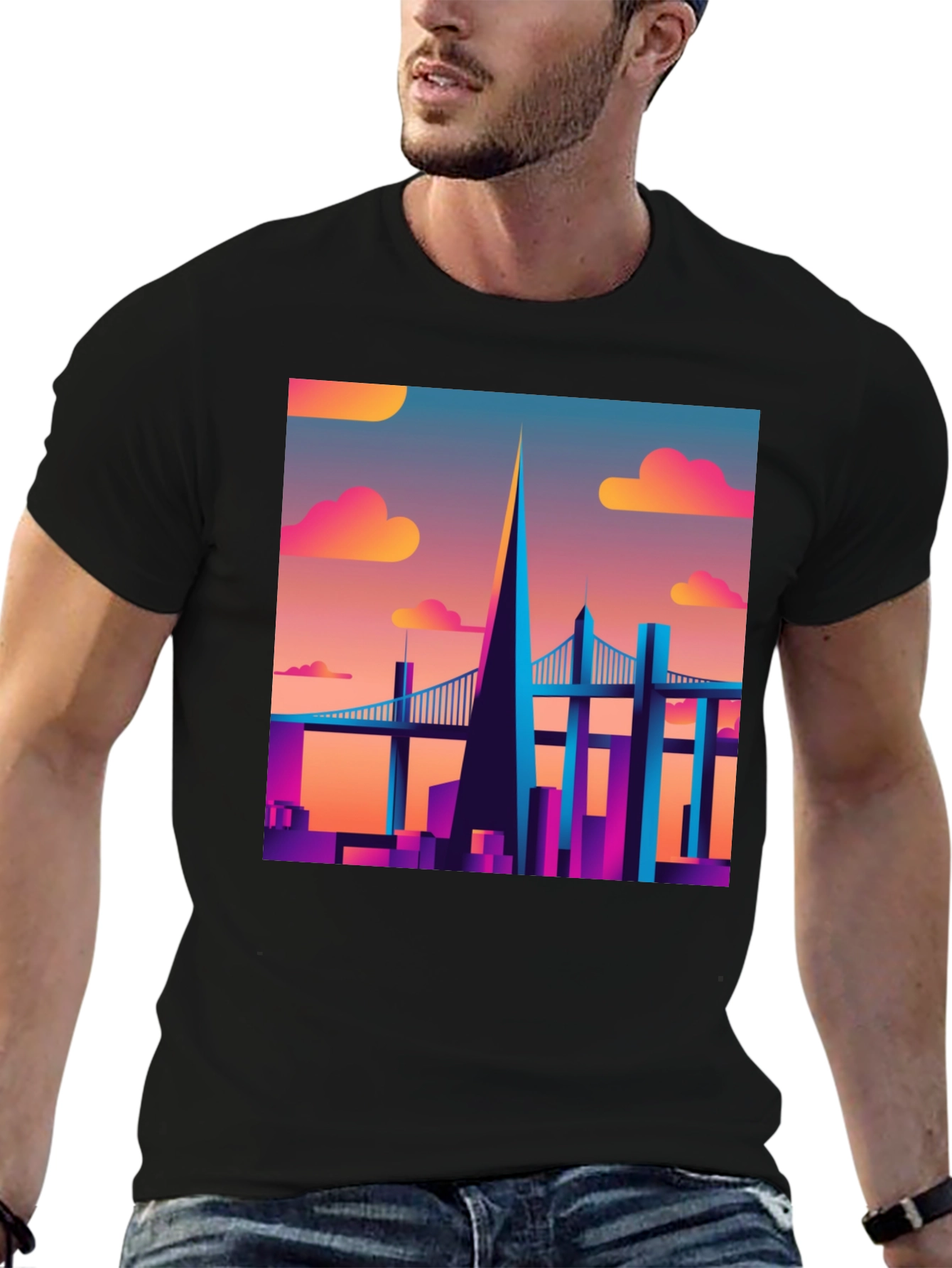 Retro Cityscape T-Shirt - Vibrant Graphic Tee