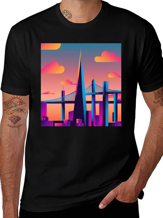 Retro Cityscape T-Shirt - Vibrant Graphic Tee