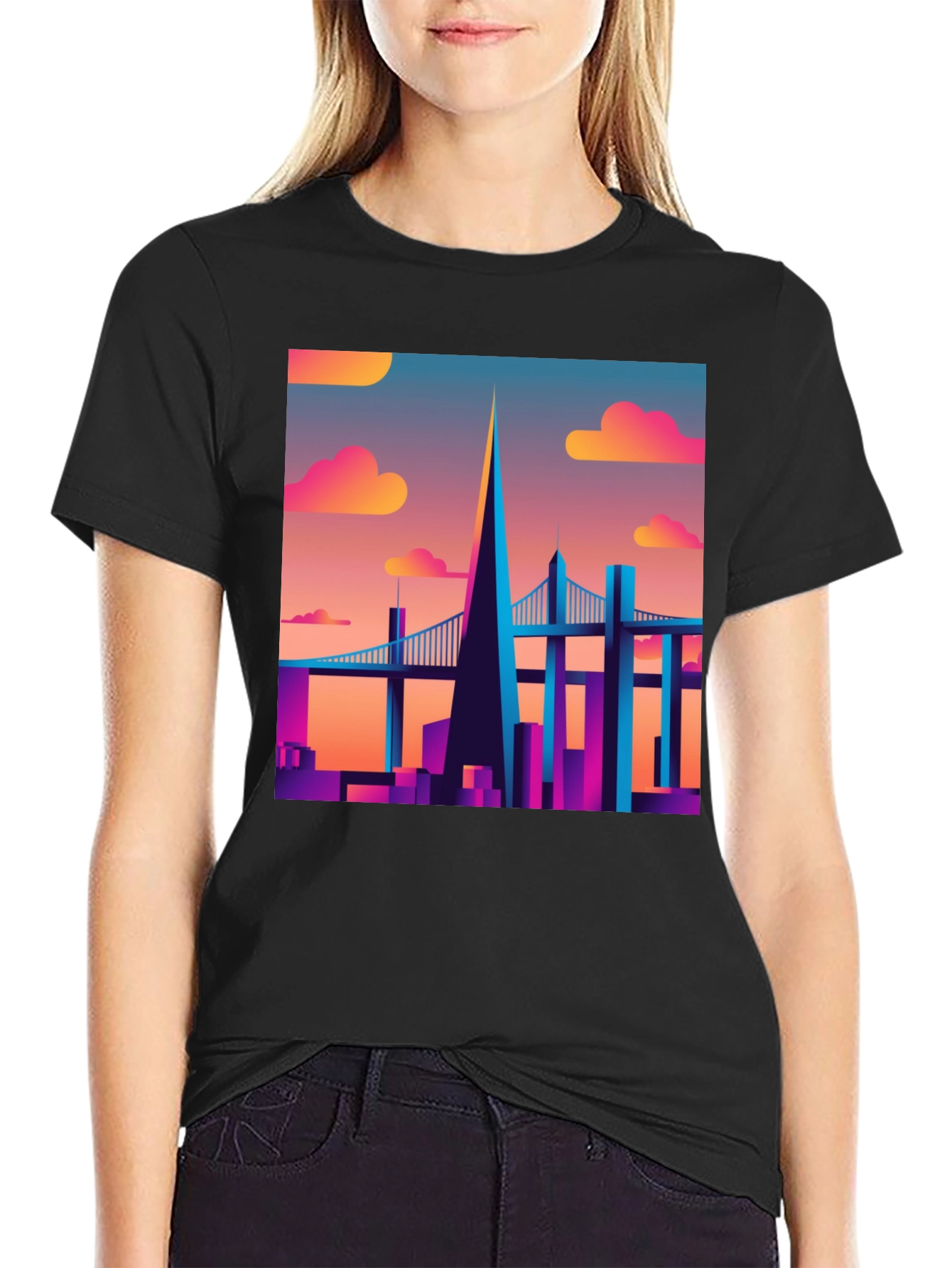 Retro Cityscape T-Shirt - Vibrant Graphic Tee