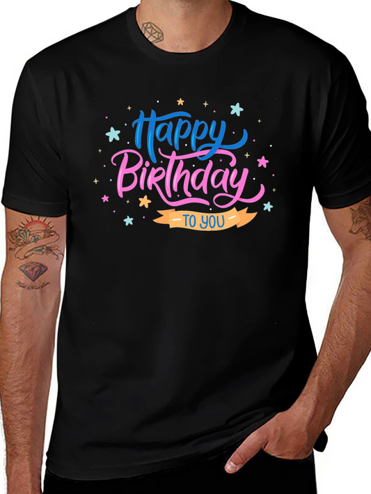Happy Birthday Graphic T-Shirt - Black