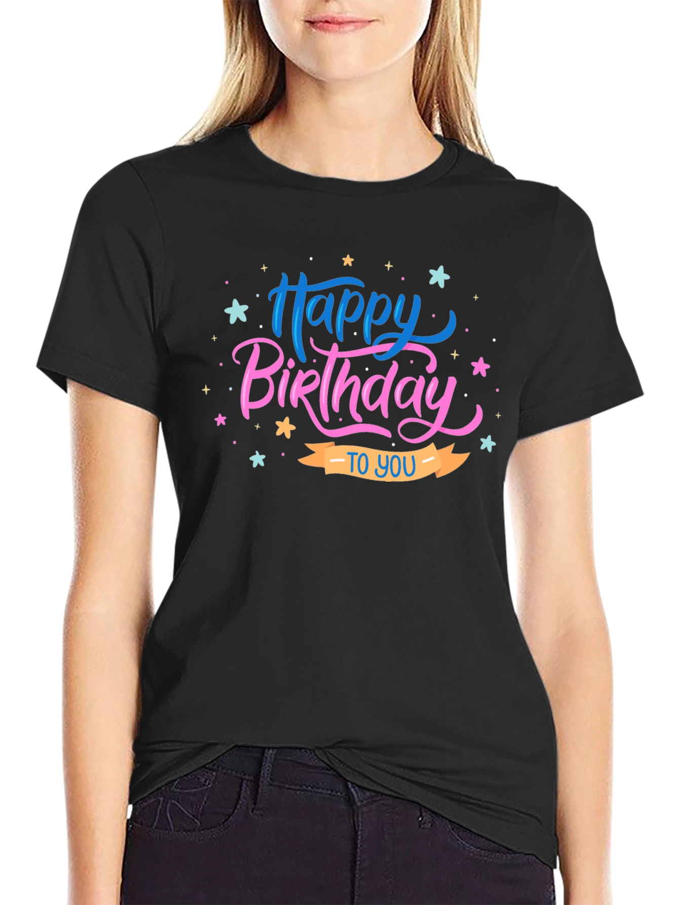 Happy Birthday Graphic T-Shirt - Black