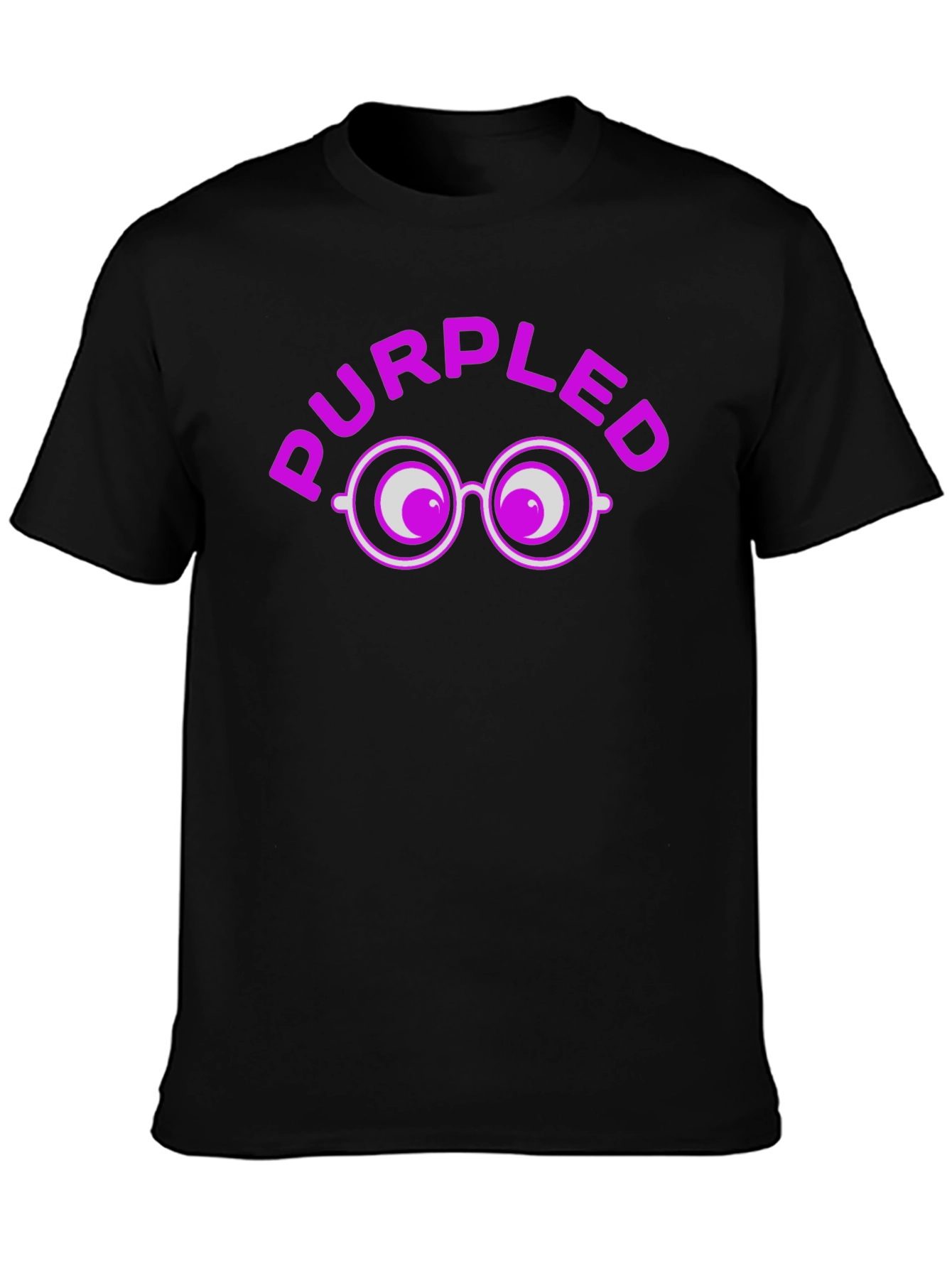 Purpled Funny T-Shirt with Eye Glasses Design