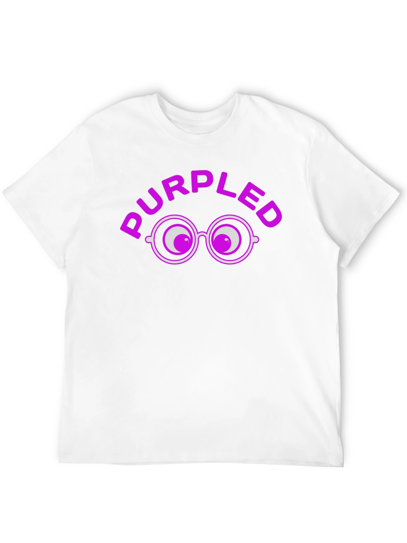 Purpled Funny T-Shirt with Eye Glasses Design