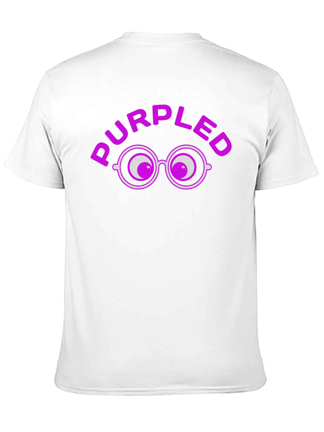 Purpled Funny T-Shirt with Eye Glasses Design