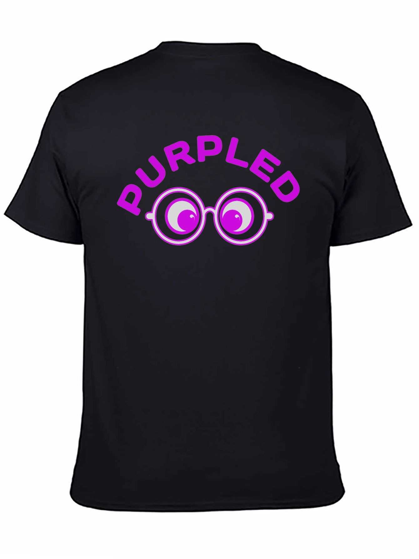 Purpled Funny T-Shirt with Eye Glasses Design