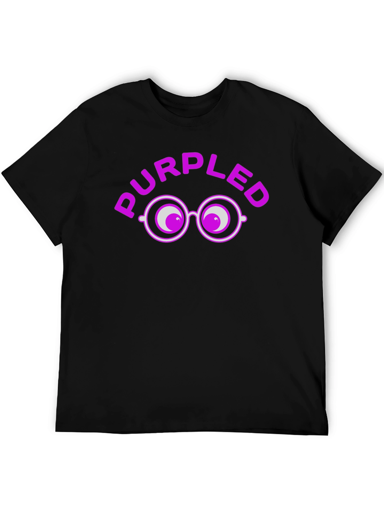 Purpled Funny T-Shirt with Eye Glasses Design