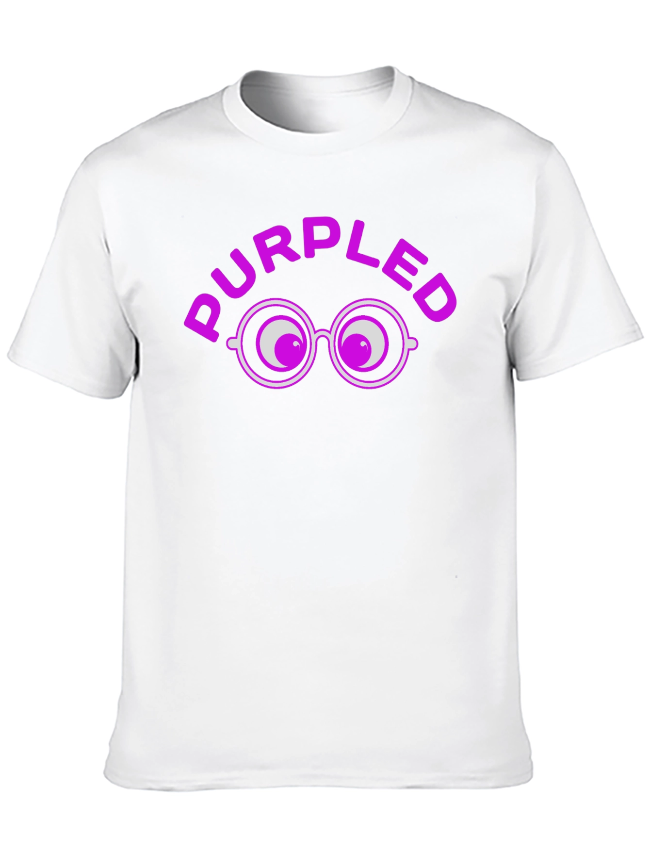 Purpled Funny T-Shirt with Eye Glasses Design