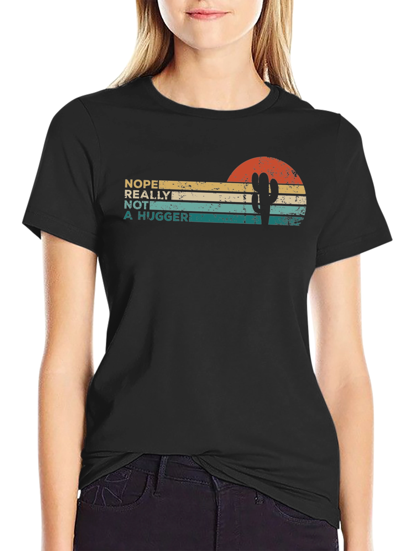 Nope Not a Hugger Cactus T-Shirt