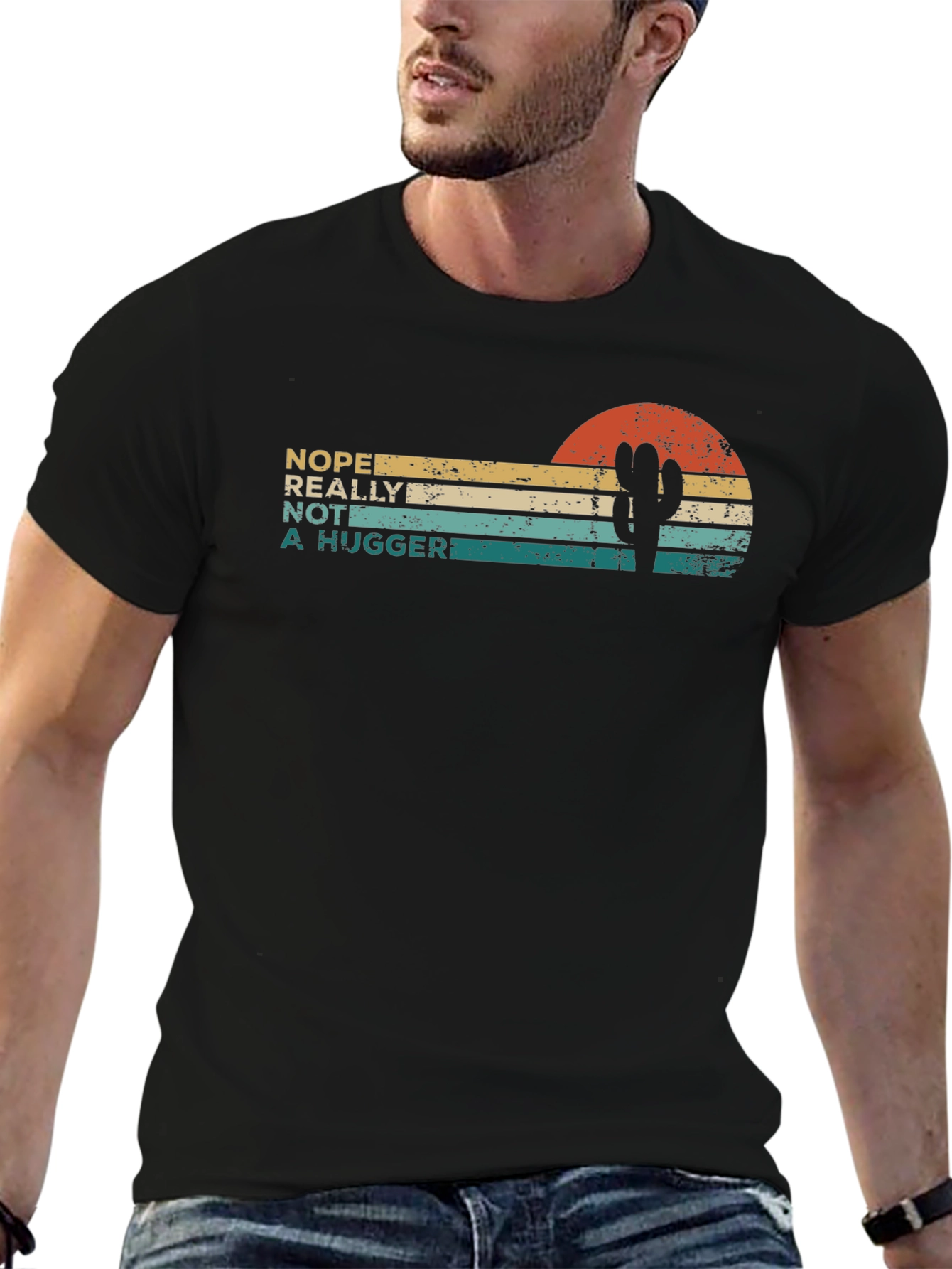 Nope Not a Hugger Cactus T-Shirt