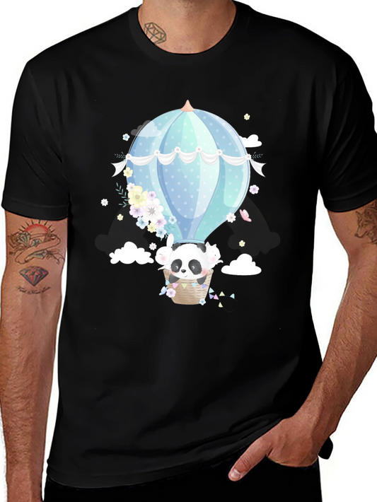 Panda Hot Air Balloon Graphic Tee