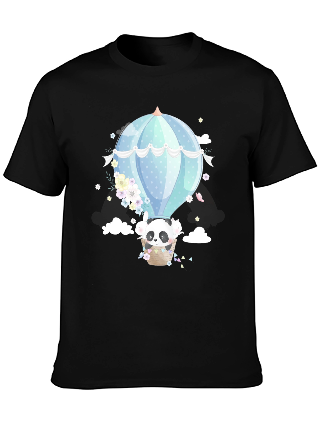 Panda Hot Air Balloon Graphic Tee
