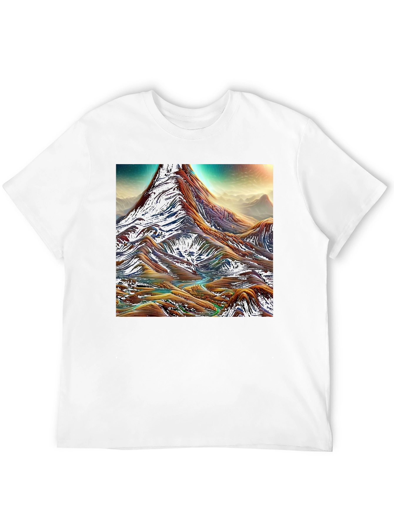 Mountain Range Graphic Tee - Black Cotton Comfort