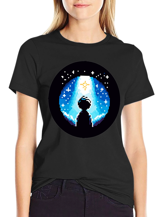 Pixel Alien Abduction Graphic T-Shirt