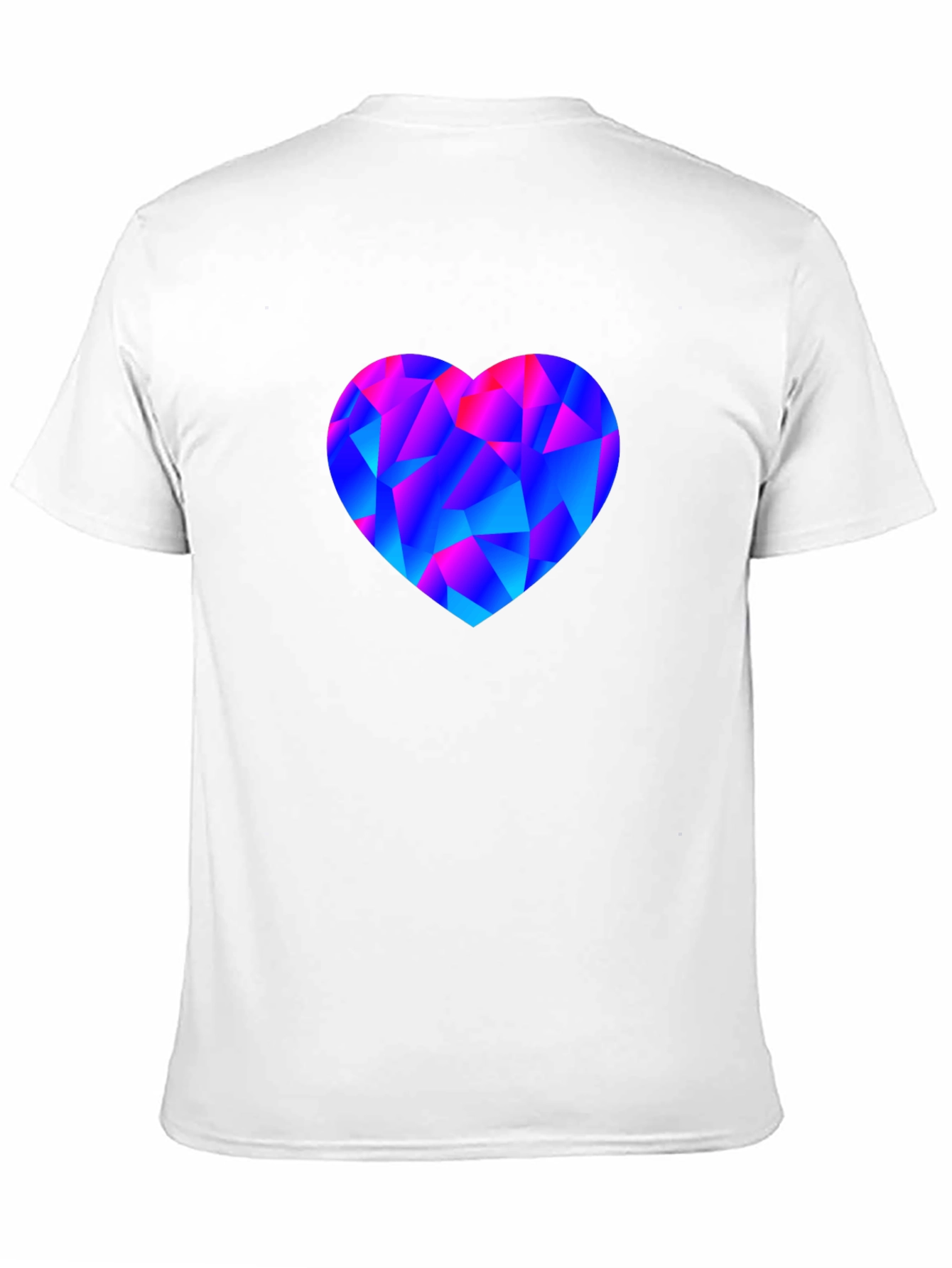 Geometric Heart Print Black T-Shirt