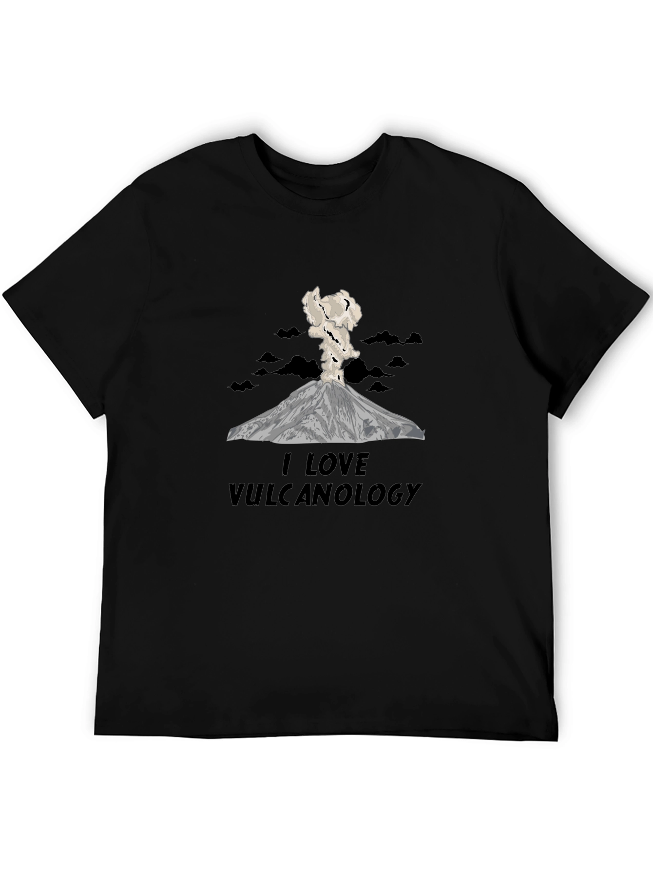 I Love Vulcanology Black Graphic Tee